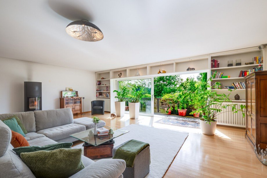 Wohnzimmer mit Ausblick Einfamilienhaus Modautal