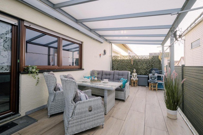 EG - �berdachte Terrasse - ein gesch�tzter Platz f�r entspannte Stunden bei jedem Wetter Erzhausen Etagenwohnung Einziehen und wohlf�hlen: Familienfreundliche Wohneinheit mit �berdachter Terrasse